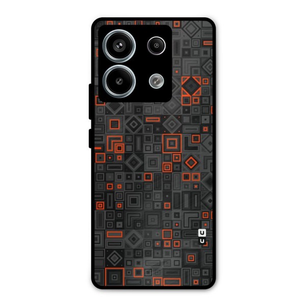 Orange Shapes Abstract Metal Back Case for Redmi Note 13 Pro 5G