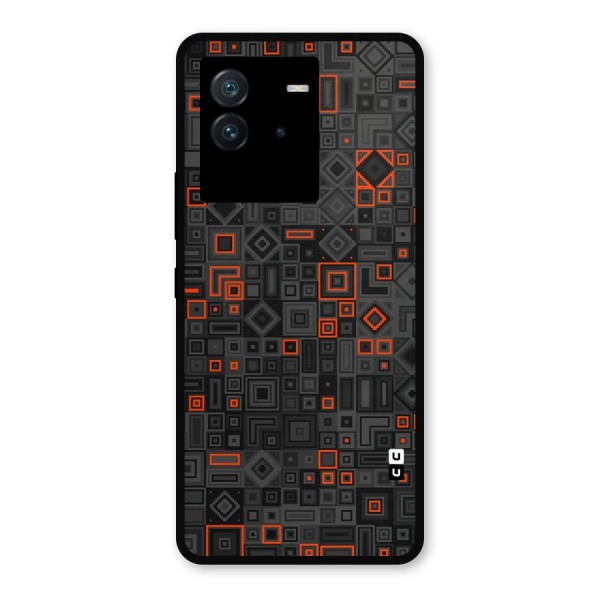 Orange Shapes Abstract Metal Back Case for iQOO Neo 6 5G