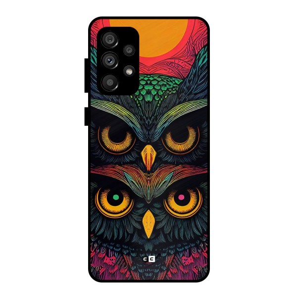 Owl Soul Art Illustration Metal Back Case for Galaxy A73 5G