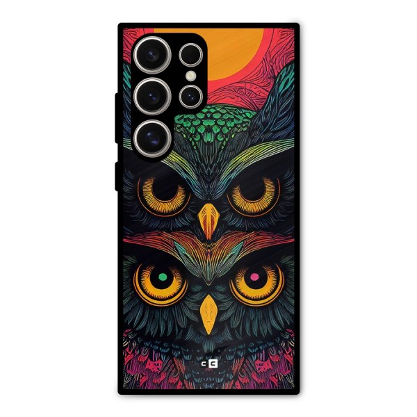 Owl Soul Art Illustration Metal Back Case for Galaxy S24 Ultra