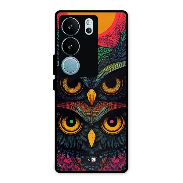 Owl Soul Art Illustration Metal Back Case for Vivo V29 Pro