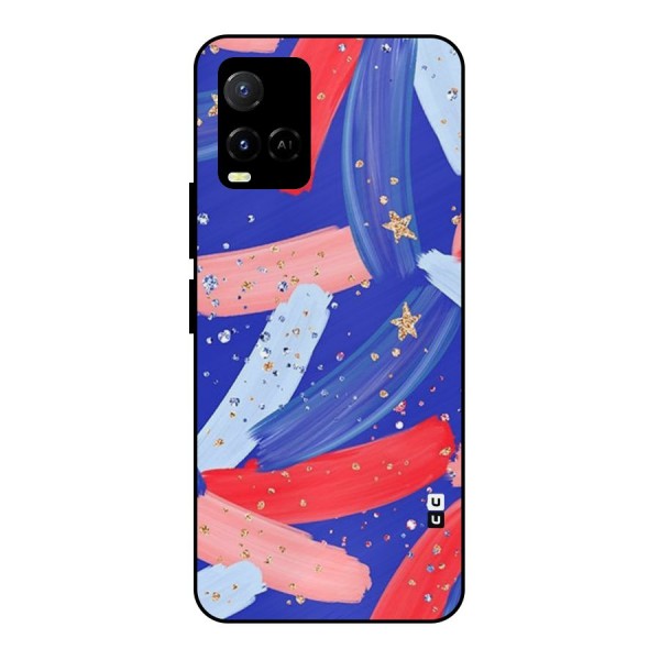 Paint Stars Metal Back Case for Vivo Y33s