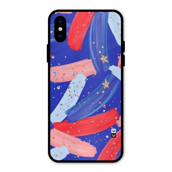 Paint Stars Metal Back Case for iPhone X