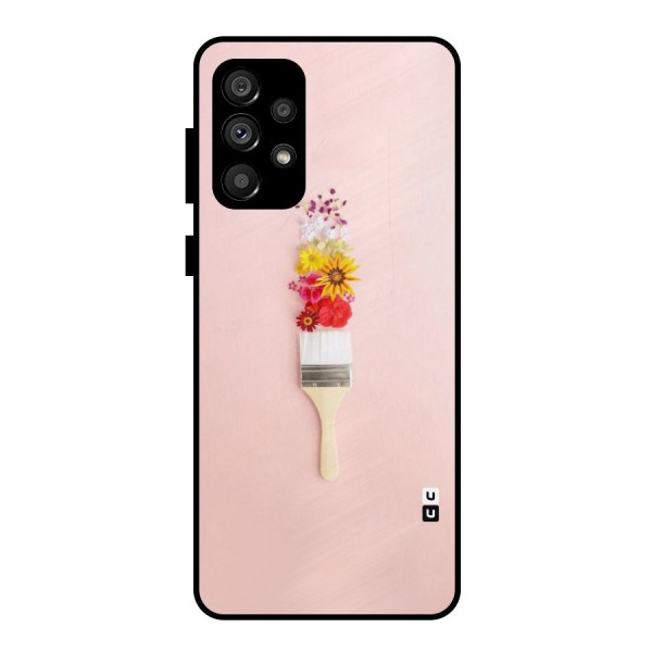Painted Flowers Metal Back Case for Galaxy A73 5G