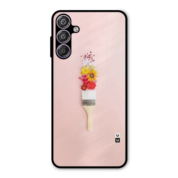 Painted Flowers Metal Back Case for Galaxy F15