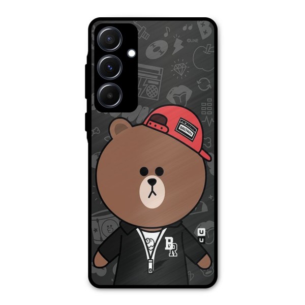 Panda Brown Metal Back Case for Galaxy A55