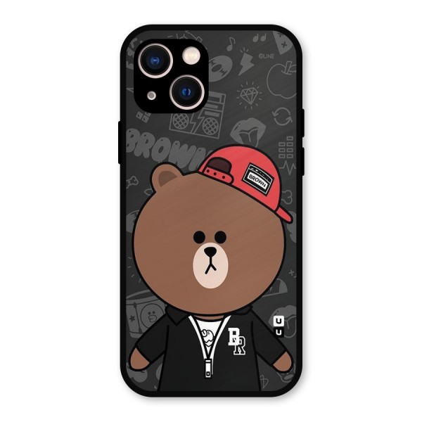 Panda Brown Metal Back Case for iPhone 13