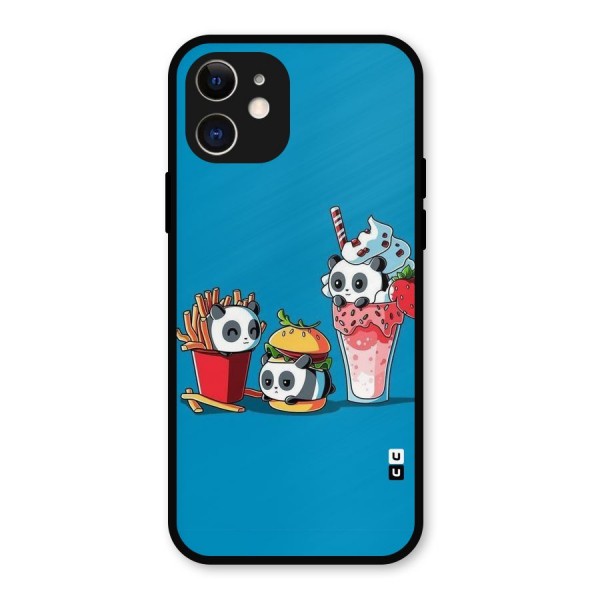 Panda Lazy Metal Back Case for iPhone 12