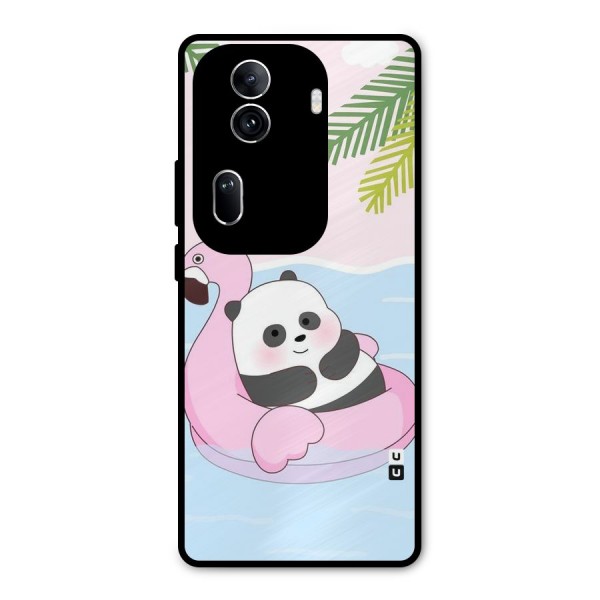 Panda Swim Metal Back Case for Oppo Reno11 Pro 5G