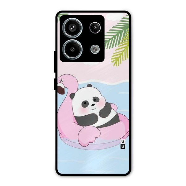 Panda Swim Metal Back Case for Redmi Note 13 Pro 5G