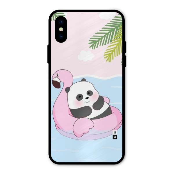 Panda Swim Metal Back Case for iPhone X