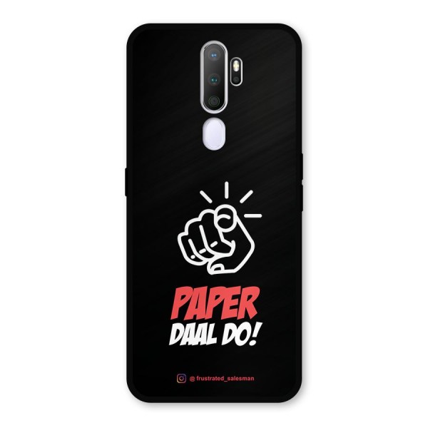 Paper Daal Do Black Metal Back Case for Oppo A9 (2020)