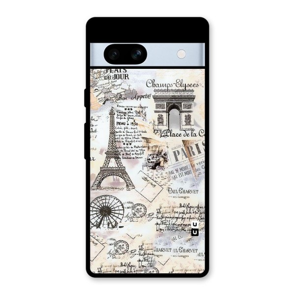 Paris Paper Glass Back Case for Google Pixel 7a