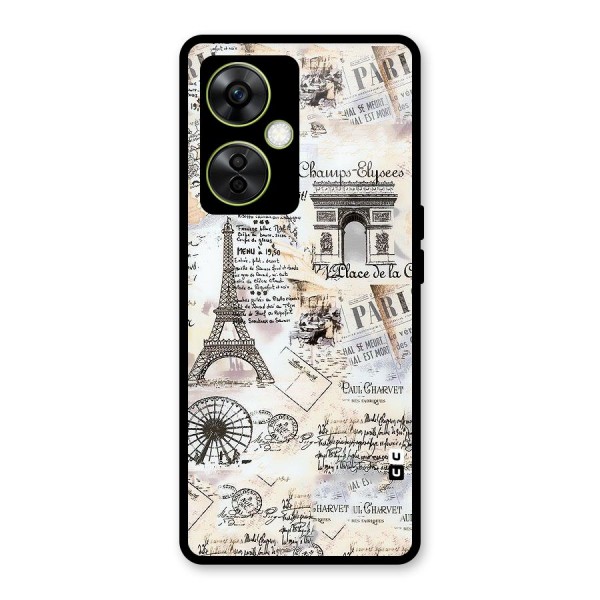 Paris Paper Glass Back Case for OnePlus Nord CE 3 Lite