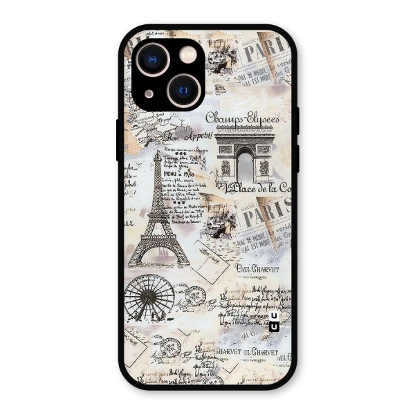Paris Paper Metal Back Case for iPhone 13