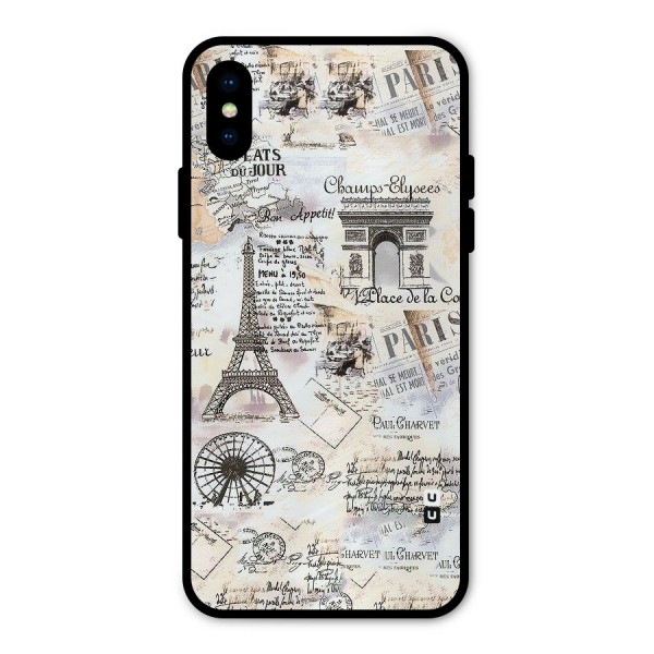 Paris Paper Metal Back Case for iPhone X