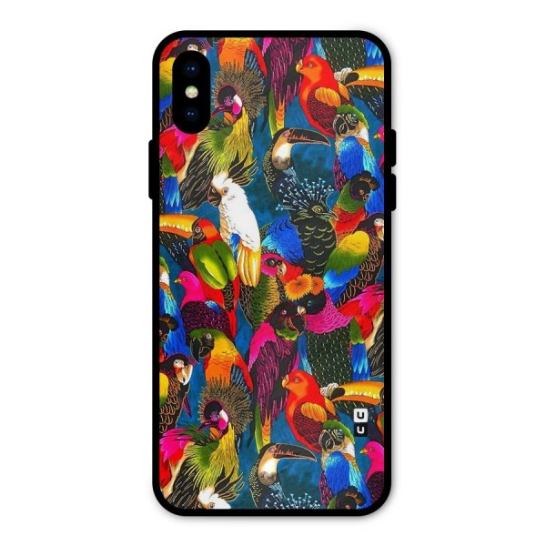 Parrot Art Metal Back Case for iPhone X