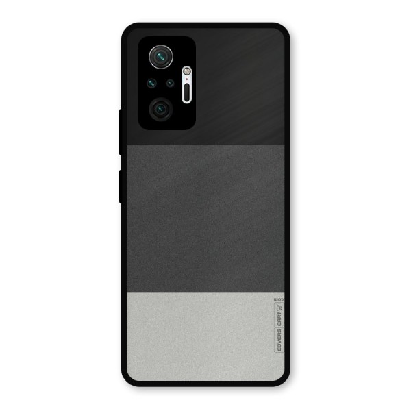 Pastel Black and Grey Metal Back Case for Redmi Note 10 Pro