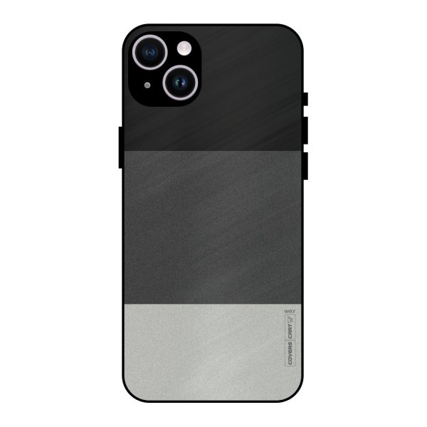 Pastel Black and Grey Metal Back Case for iPhone 14 Plus