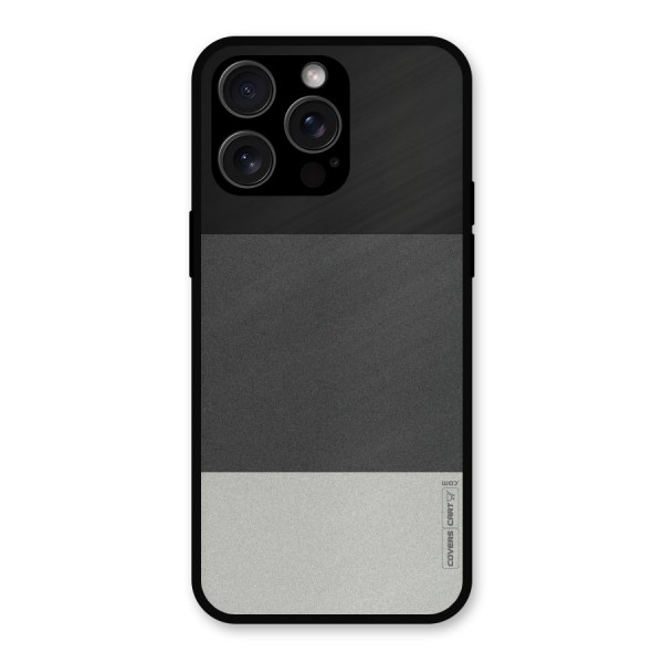 Pastel Black and Grey Metal Back Case for iPhone 15 Pro Max