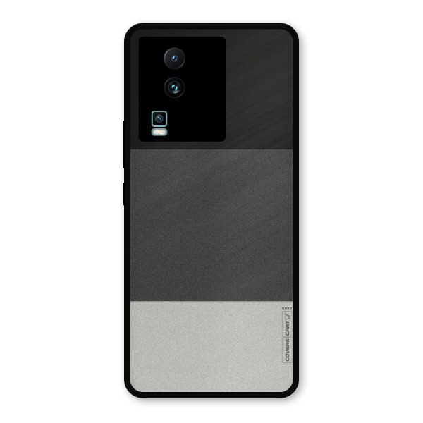 Pastel Black and Grey Metal Back Case for iQOO Neo 7 Pro