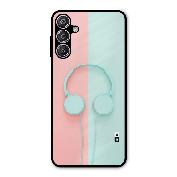 Pastel Headphones Metal Back Case for Galaxy F15