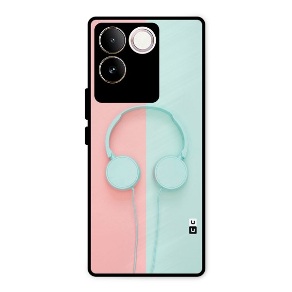 Pastel Headphones Metal Back Case for iQOO Z7 Pro