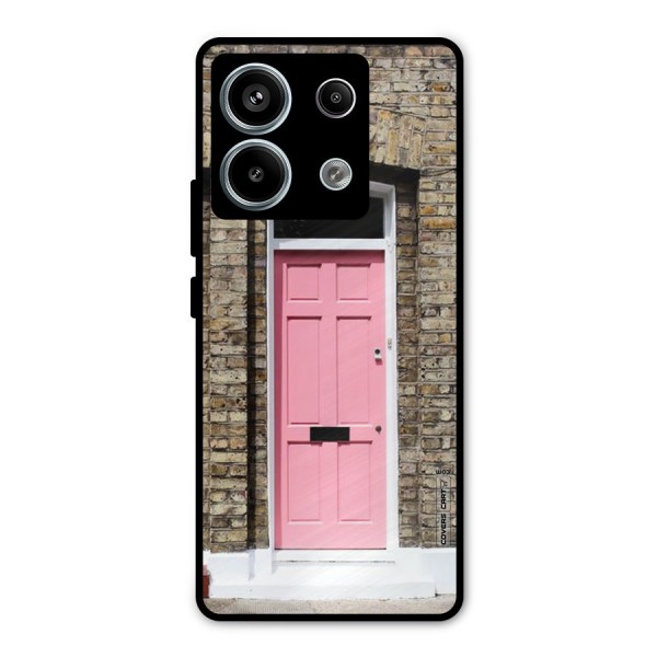 Pastel Pink Door Metal Back Case for Redmi Note 13 Pro 5G