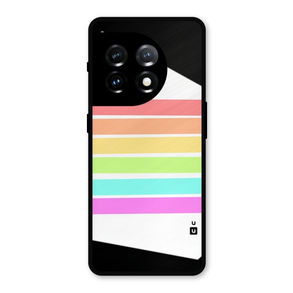 Pastel Pride Horizontal Stripes Metal Back Case for OnePlus 11
