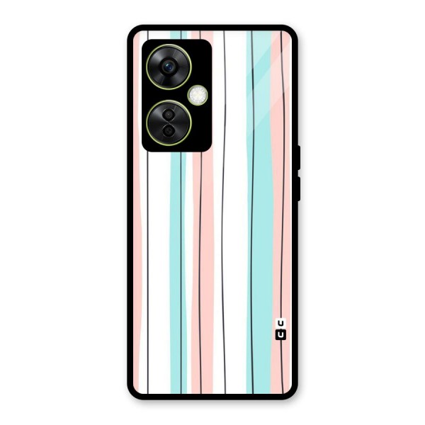 Pastel Tri Stripes Glass Back Case for OnePlus Nord CE 3 Lite