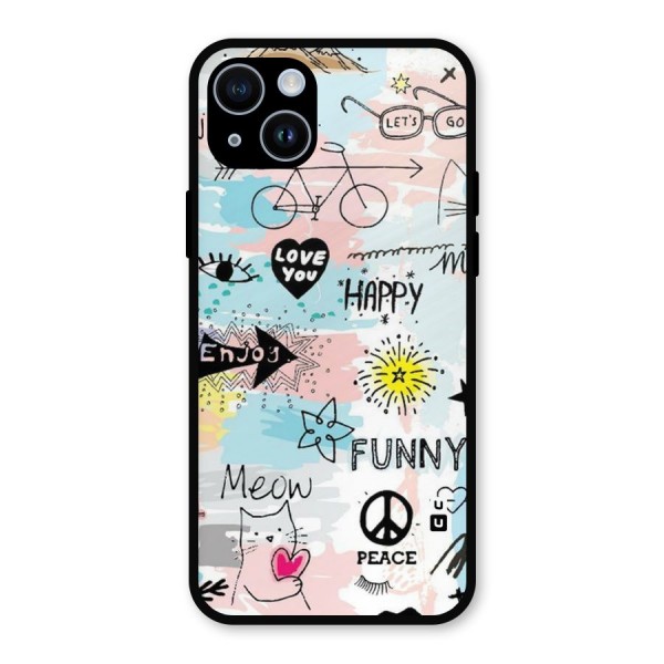 Peace And Funny Metal Back Case for iPhone 14