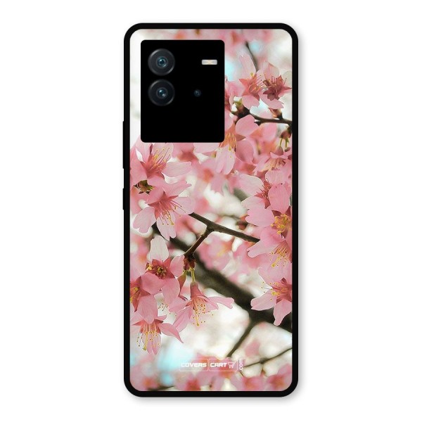 Peach Floral Metal Back Case for iQOO Neo 6 5G