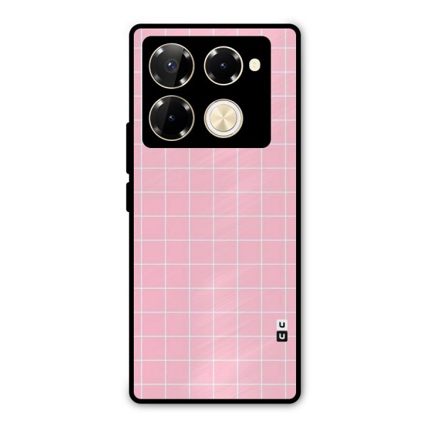 Pink Checks Metal Back Case for Infinix Note 40 Pro