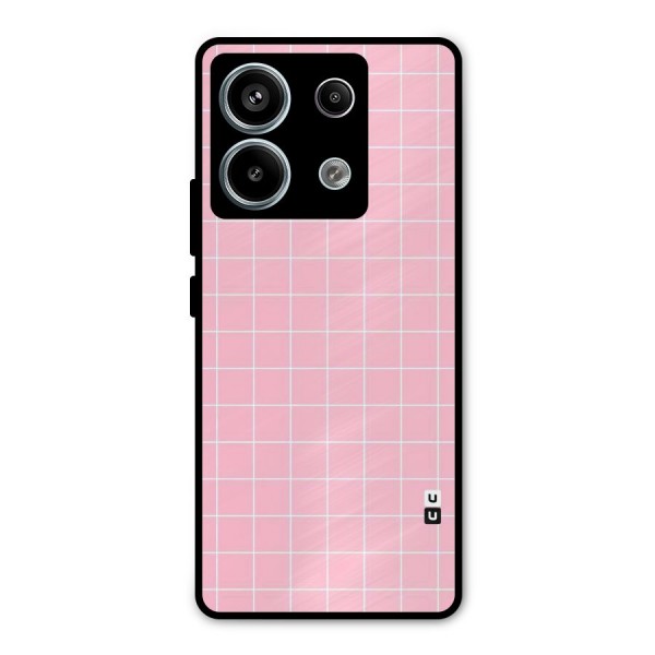 Pink Checks Metal Back Case for Redmi Note 13 Pro 5G