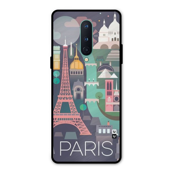 Pink Cute Tower Metal Back Case for OnePlus 8