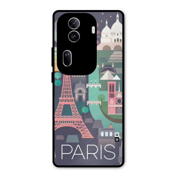 Pink Cute Tower Metal Back Case for Oppo Reno11 Pro 5G