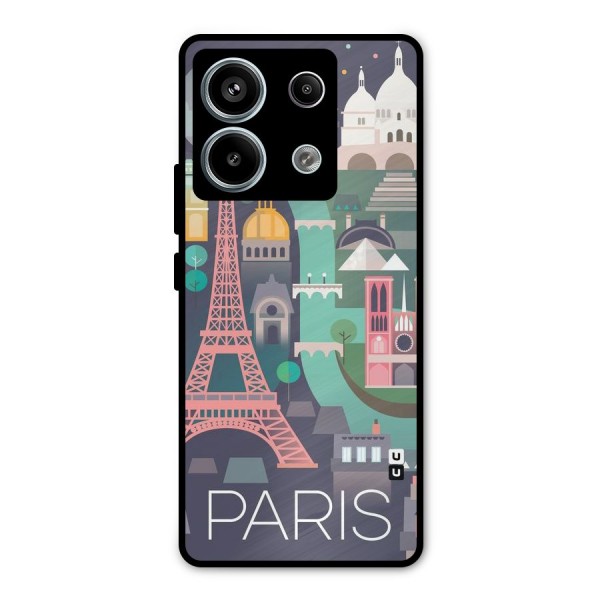 Pink Cute Tower Metal Back Case for Redmi Note 13 Pro 5G