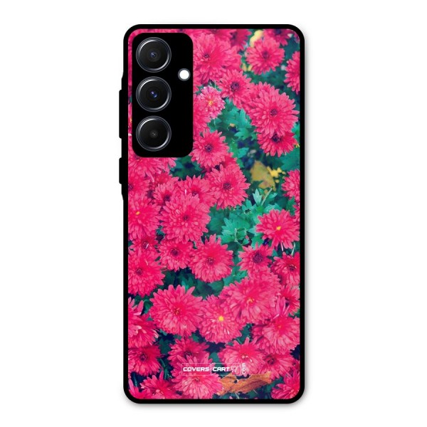 Pink Flowers Metal Back Case for Galaxy A55