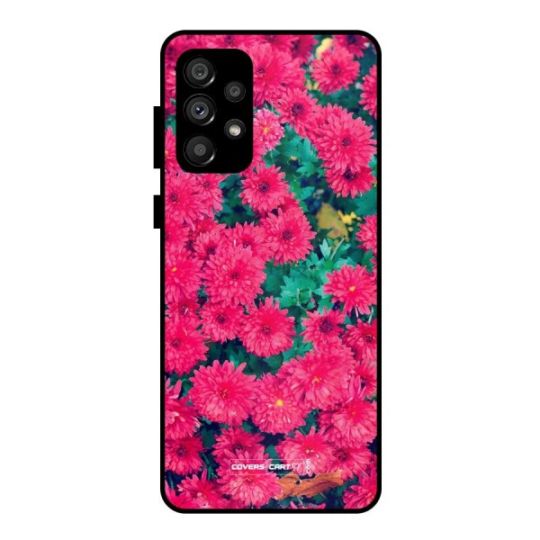 Pink Flowers Metal Back Case for Galaxy A73 5G
