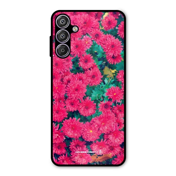 Pink Flowers Metal Back Case for Galaxy M15