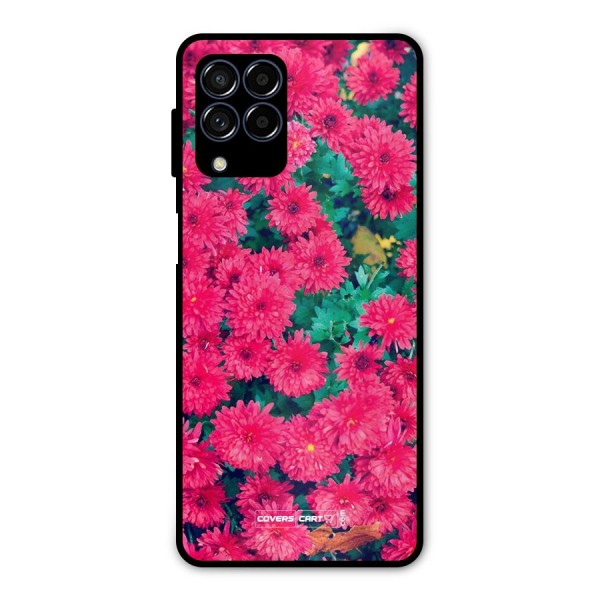 Pink Flowers Metal Back Case for Galaxy M53 5G