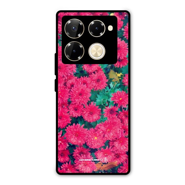 Pink Flowers Metal Back Case for Infinix Note 40 Pro