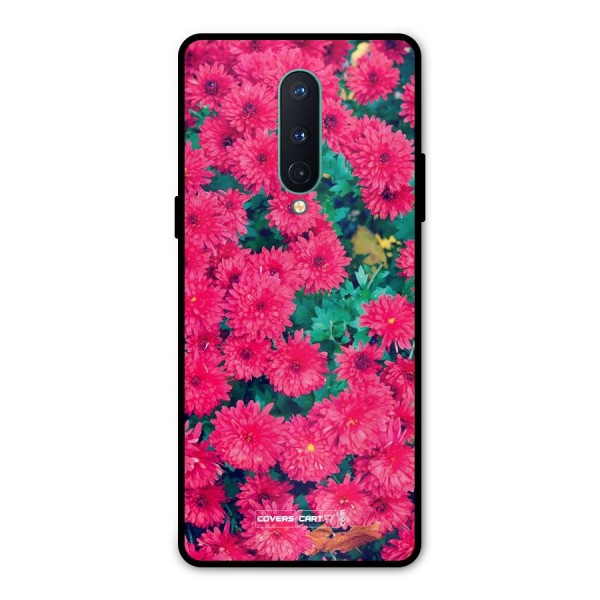 Pink Flowers Metal Back Case for OnePlus 8