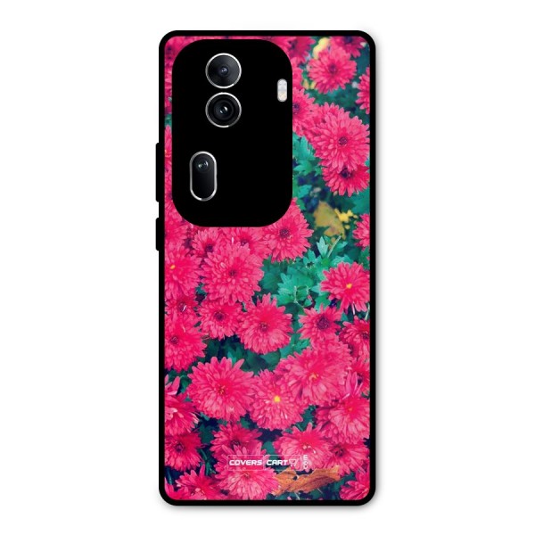 Pink Flowers Metal Back Case for Oppo Reno11 Pro 5G