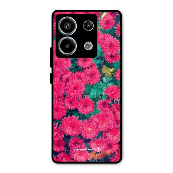 Pink Flowers Metal Back Case for Redmi Note 13 Pro 5G