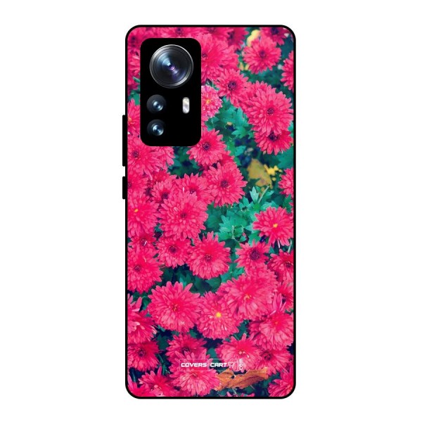 Pink Flowers Metal Back Case for Xiaomi 12 Pro