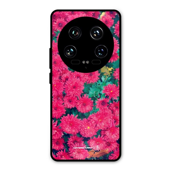 Pink Flowers Metal Back Case for Xiaomi 14 Ultra