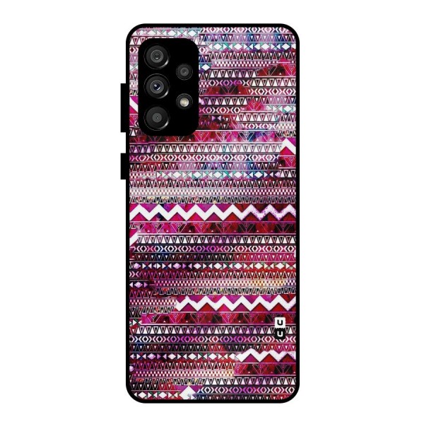 Pink Indie Pattern Metal Back Case for Galaxy A73 5G
