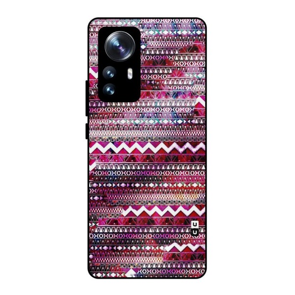 Pink Indie Pattern Metal Back Case for Xiaomi 12 Pro