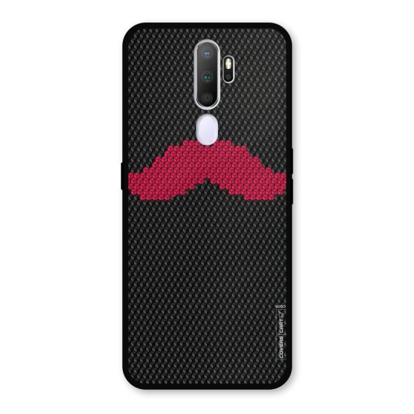 Pink Moustache Metal Back Case for Oppo A9 (2020)